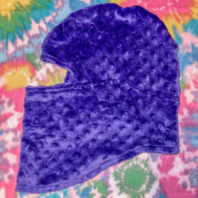 Purple MinkyDot Fleece Balaclava