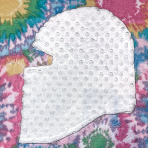 White MinkyDot Fleece Balaclava