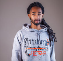 Pittsburg, CA Fleece Hoodie (Black On Gray)